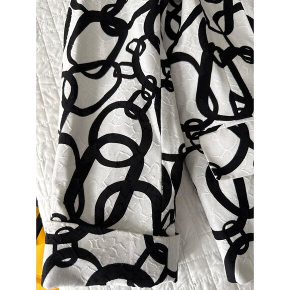 Investments Womens Black & White Chain Print Jacket Size 16 - Picture 5 of 9